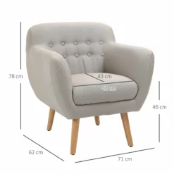 HOMCOM Butaca Moderna Con Patas De Madera Sillón Individual Estilo Nórdico Acolchado Para Salón Dormitorio 71x62x78 Cm Beige 10 HOMCOM Butaca Moderna Con Patas De Madera Sillón Individual Estilo Nórdico Acolchado Para Salón Dormitorio 71x62x78 Cm Beige -Conforama Tienda de ventas 7e5539771f8cc08ec028b979cd618fb61c6fde8f 324cba32b5eb421f925532d159d502fd