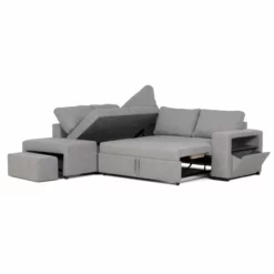 BUDWING Zurie - Sofá Rinconera Reversible - 5 Plazas - Chaise Longue Derecha O Izquierda Con Otomana 2 Cajoneras - Gris -Conforama Tienda de ventas 7f0160b3fbae69f6b73b05609a20571f8587e890 336d01f230a5407d931c6814386a8deb
