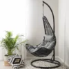Silla Colgante De Ratán Negra Con Soporte ATRI