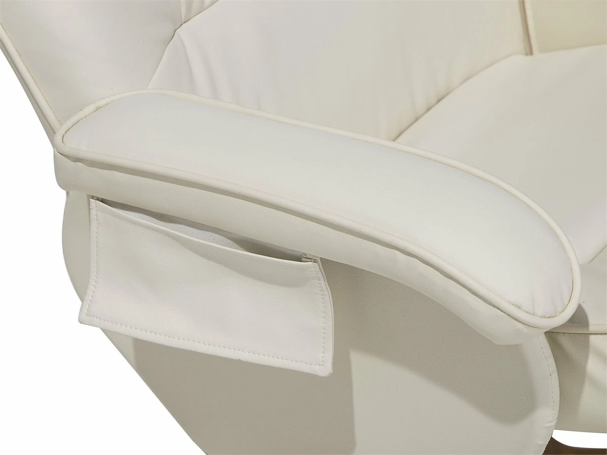 Sillón De Masaje De Piel Sintética Beige Crema/madera Clara RELAXPRO 12 Sillón De Masaje De Piel Sintética Beige Crema/madera Clara RELAXPRO - Imagen 12