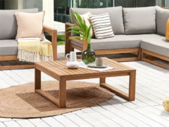 Mesa De Centro De Madera De Acacia Clara 90 X 75 Cm TIMOR II