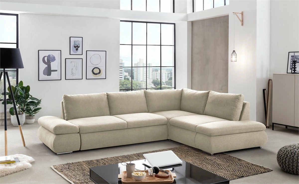 Rinconera Derecha Convertible En Cama ALINA - BEIGE 2 Rinconera Derecha Convertible En Cama ALINA - BEIGE - Imagen 2