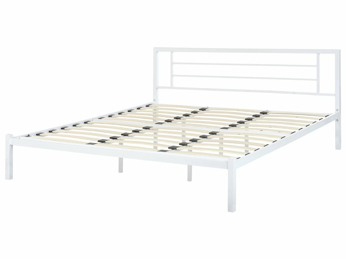 Cama Con Somier De Metal Blanco 180 X 200 Cm CUSSET 5 Cama Con Somier De Metal Blanco 180 X 200 Cm CUSSET - Imagen 5