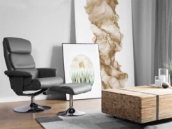 Sillón De Masaje De Piel Sintética Gris/plateado Clara LEGEND