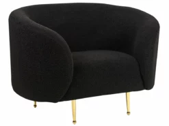 Sillón De Poliéster Negro/dorado LOEN