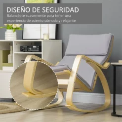 HOMCOM Silla Mecedora Tapizada En Tela Sillón Balancín Relax Con Cojín Desenfundable Reposabrazos Y Pies De Madera De Abedul Para Salón Dormitorio 67x97x84 Cm Gris -Conforama Tienda de ventas 84363b0a6b1c993d89f62005ed903ca4ceb44f64 102c8a7e6af94d5bb9ba16aea247bfab
