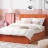 Cama Con Almacenaje De Terciopelo Naranja 140 X 200 Cm VION