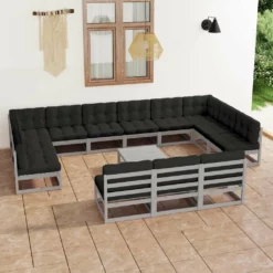Set De Muebles De Jardín 14 Pzas Con Cojines Madera Pino Gris VidaXL 8 Set De Muebles De Jardín 14 Pzas Con Cojines Madera Pino Gris VidaXL -Conforama Tienda de ventas 8733fedc1ff038c3f438d2b2aa12d6c26228d7f8 4e01e75215d14ee98a0af7b8714292fd