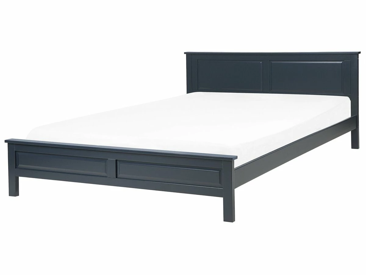 Cama Con Somier De Madera De Pino Azul Oscuro 180 X 200 Cm OLIVET 2 Cama Con Somier De Madera De Pino Azul Oscuro 180 X 200 Cm OLIVET - Imagen 2