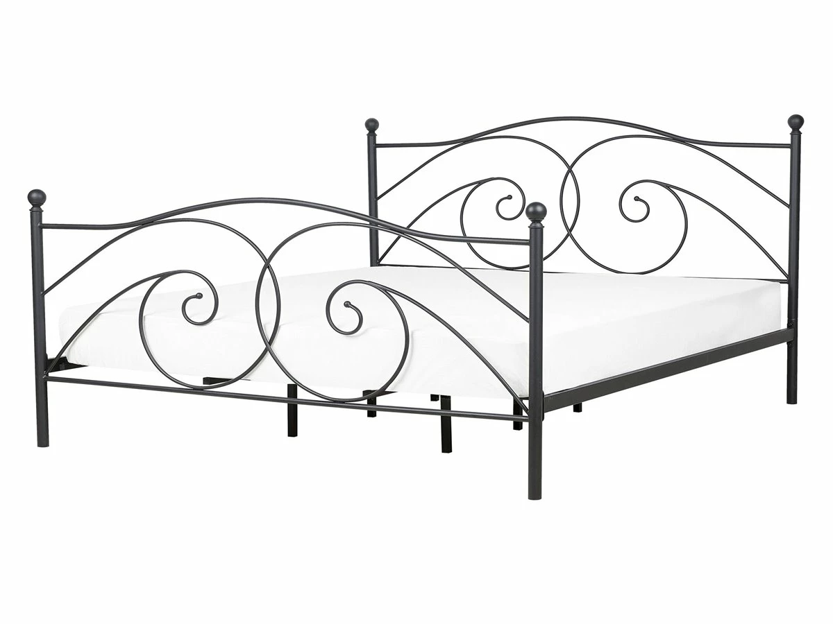 Cama Con Somier De Metal Negro 140 X 200 Cm DINARD 2 Cama Con Somier De Metal Negro 140 X 200 Cm DINARD - Imagen 2