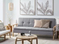 Sofá Cama De Poliéster Gris Claro TJORN