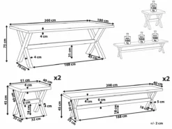 Conjunto De Comedor De Jardín De 8 Plazas, De Cemento Con Banco Y Taburetes Blanco/madera Clara OLBIA -Conforama Tienda de ventas 8c23cf07acf918194aa87de206d0d2ab3c11c43f e82f84751cc54c9bb20ca2f76d416aa8