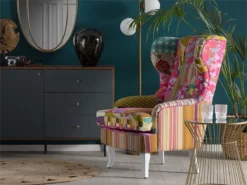 Sillón Tapizado Patchwork Multicolor MOLDE