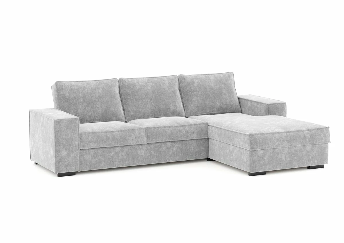 Chaise Longue Convertible En Cama AZZURO Derecha Gris Claro 4 Chaise Longue Convertible En Cama AZZURO Derecha Gris Claro - Imagen 4