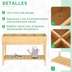 Outsunny Huerto Urbano De Madera 120x60x81 Cm Jardinera Elevada Para Cultivo De Plantas Flores Con Estante Inferior Para Jardín Terraza Exterior Natural 15 Outsunny Huerto Urbano De Madera 120x60x81 Cm Jardinera Elevada Para Cultivo De Plantas Flores Con Estante Inferior Para Jardín Terraza Exterior Natural -Conforama Tienda de ventas 8f5db5d628b42ad04c9507e93ae2debff39852c6 8b1fea0d42c84ac390617b245c6bf6ef