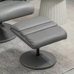 HOMCOM Sillón De Salón Con Otomana Reposapiés Tapizado En PU Sillón Relax Reclinable Hasta 135° Y Giratorio 360° Con Respaldo Ajustable Para Salón Dormitorio Oficina 80x84x100 Cm Gris -Conforama Tienda de ventas 9004f58114df6c67a69f2b2fe4615b75eb63041e 0a0765b8778d4462981d7176574adc07