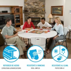 Mesa Redonda Plegable Blanco LIFETIME Ø152 X 75,5 Cm -Conforama Tienda de ventas 9032701edb82d5f15f7abd318656de441011b0af 4659fb5b5dce44f5ad053bc5d49b281f