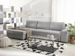 Sofá Cama Esquinero Con Almacenaje Derecho Gris Claro KIRUNA II
