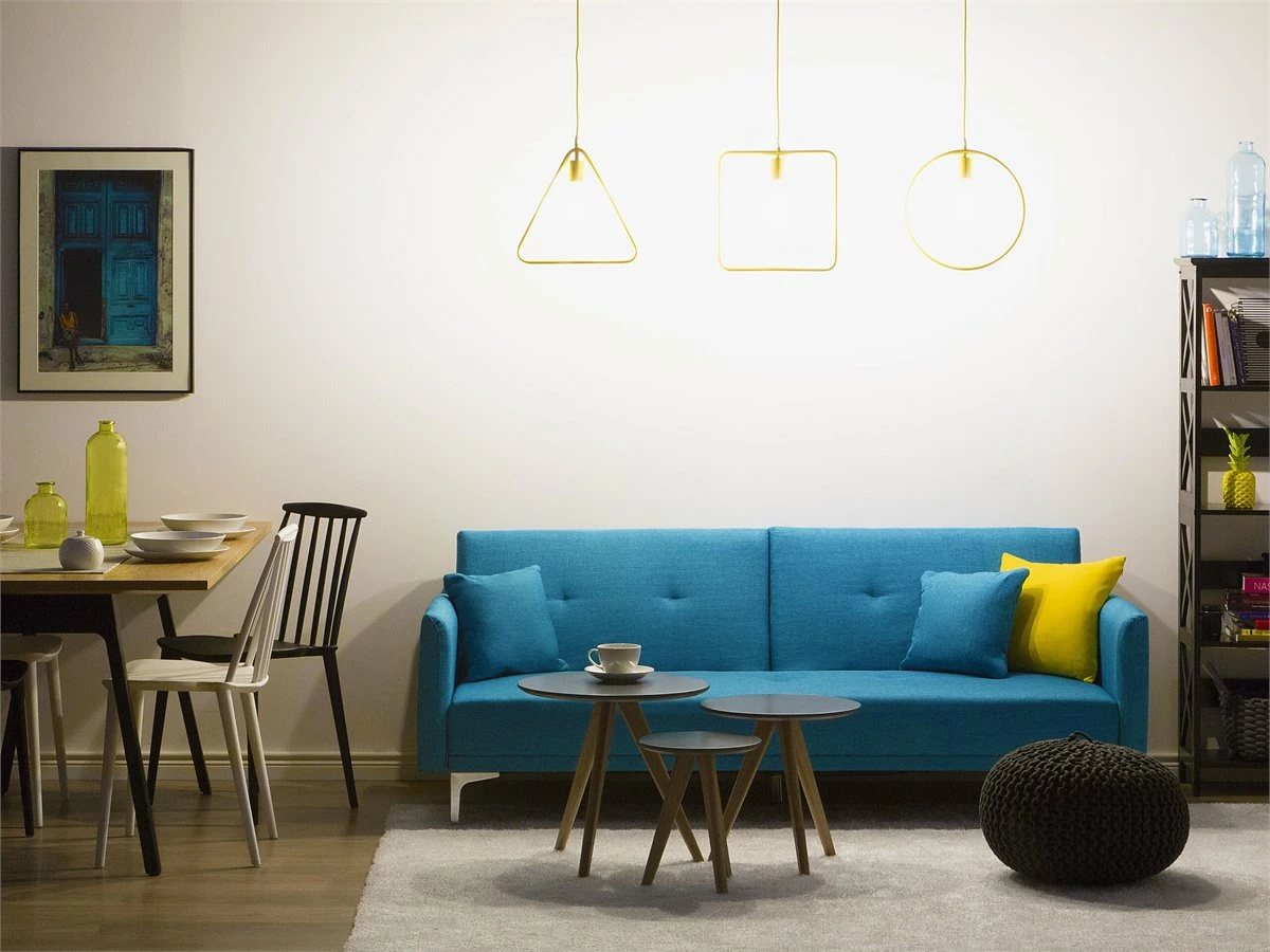 Sofá Cama Azul LUCAN 1 Sofá Cama Azul LUCAN