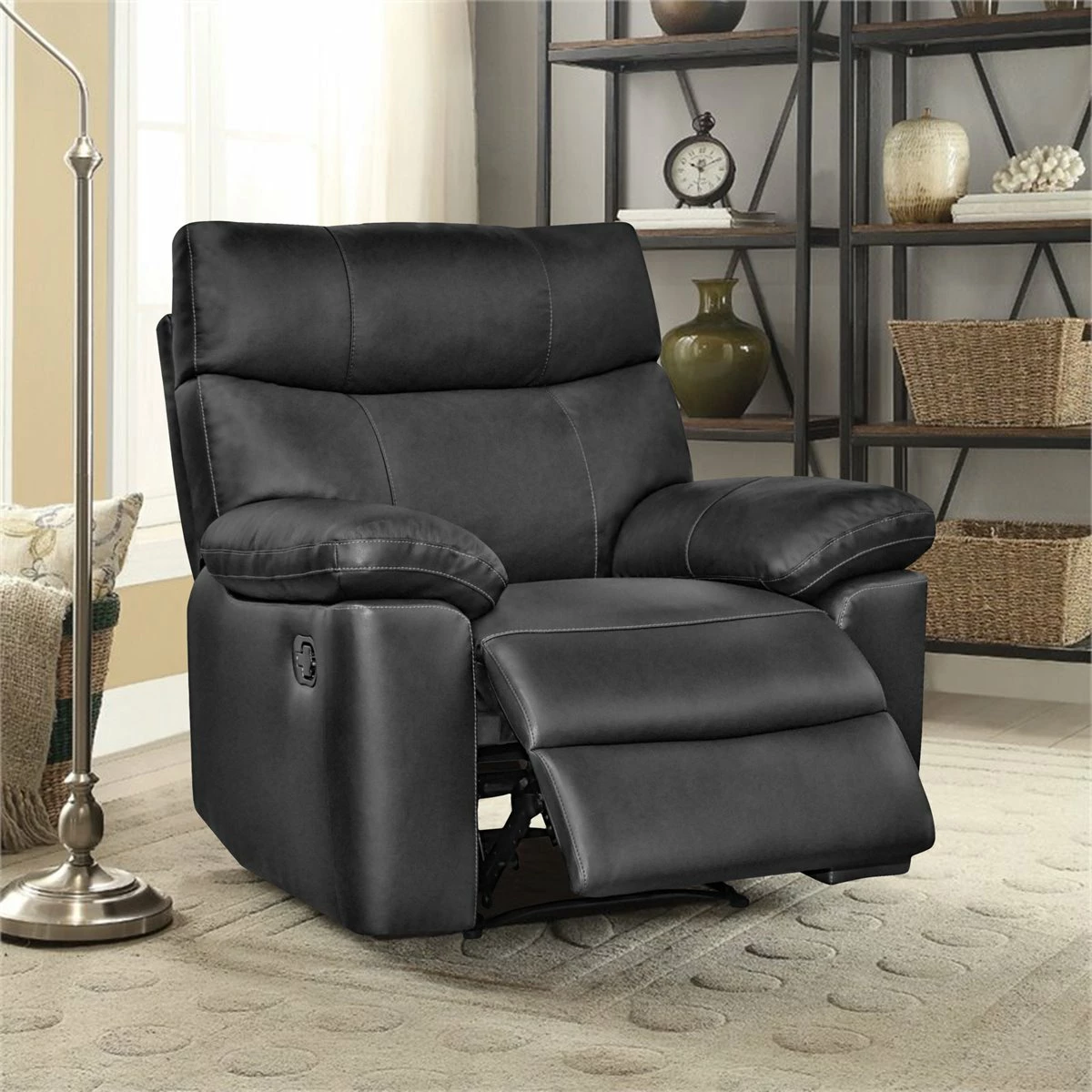 Sillón Piel Relax SHARONA Color Negro 2 Sillón Piel Relax SHARONA Color Negro - Imagen 2