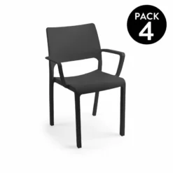 Pack 4 Sillas Apilables Ocean Blanco O Antracita 53 X 82 X Cm