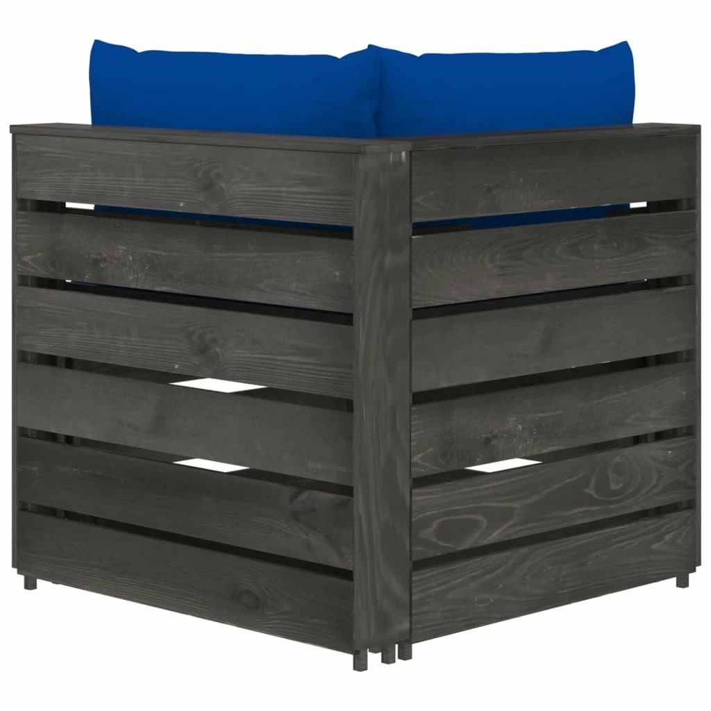 Sofá De Jardín De 2 Plazas Con Cojines Madera Impregnada Gris VidaXL 5 Sofá De Jardín De 2 Plazas Con Cojines Madera Impregnada Gris VidaXL - Imagen 5