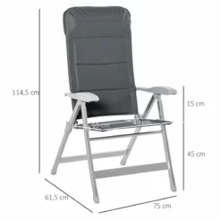 Outsunny Silla De Jardín Plegable De Aluminio Con Respaldo Alto Ajustable En 7 Posiciones Y Reposacabezas Acolchado Para Exterior 75x61,5x114,5 Cm Gris -Conforama Tienda de ventas 970991b83b6f576bb2369b64e923bb6cfafc547b a9fdc236bb14442e99f5621c23ae72a6