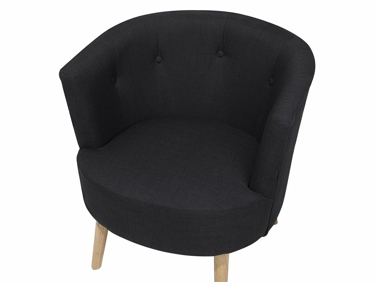 Sillón Tapizado Negro ODENZEN 7 Sillón Tapizado Negro ODENZEN - Imagen 7