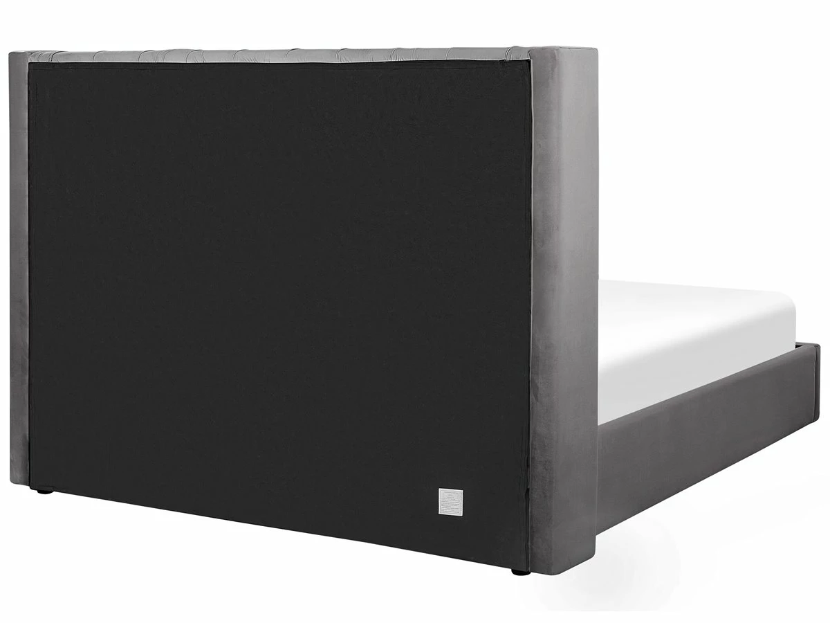 Cama Con Almacenaje De Terciopelo Gris 180 X 200 Cm LUBBON 8 Cama Con Almacenaje De Terciopelo Gris 180 X 200 Cm LUBBON - Imagen 8