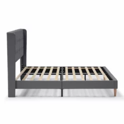 Estructura De Cama Tapizada Esther 135/140x190 Cm, Gris Oscuro -Conforama Tienda de ventas 9745ec0168b1b3b48523821032fb84d2f1e66c93 e0a7996d8074411fb0a6271b02376c54