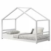 Cama Para Niños Vardø Con Somier - Forma De Casa - Pino 200 X 90 Cm - Blanco Mate [en.casa]