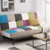 Sofá Cama 3 Plazas Tapizado Multicolor LEEDS