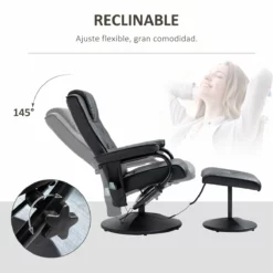 HOMCOM Sillón De Masaje Eléctrico Con Taburete Reposapiés Sillón Relax Giratorio Reclinable Hasta 145° Con Control Remoto Y 10 Zonas De Masaje Tapizado En PU 77x84x95 Cm Negro -Conforama Tienda de ventas 9b5736ffe72632126ff9312208c1fb0cc13babf5 669bb23ce0dc44239d2692f3e4a7f442