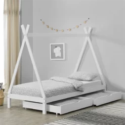 Cama Para Niños Maine Con 2 Cajones - En Diseño De Carpa Indio - Pino 90 X 200 Cm Blanco [en.casa] -Conforama Tienda de ventas 9c3478a66530752a661d82bef26b0fa6ab4b773c 0bacc007f75b42fba79a3cb987bdc1b1