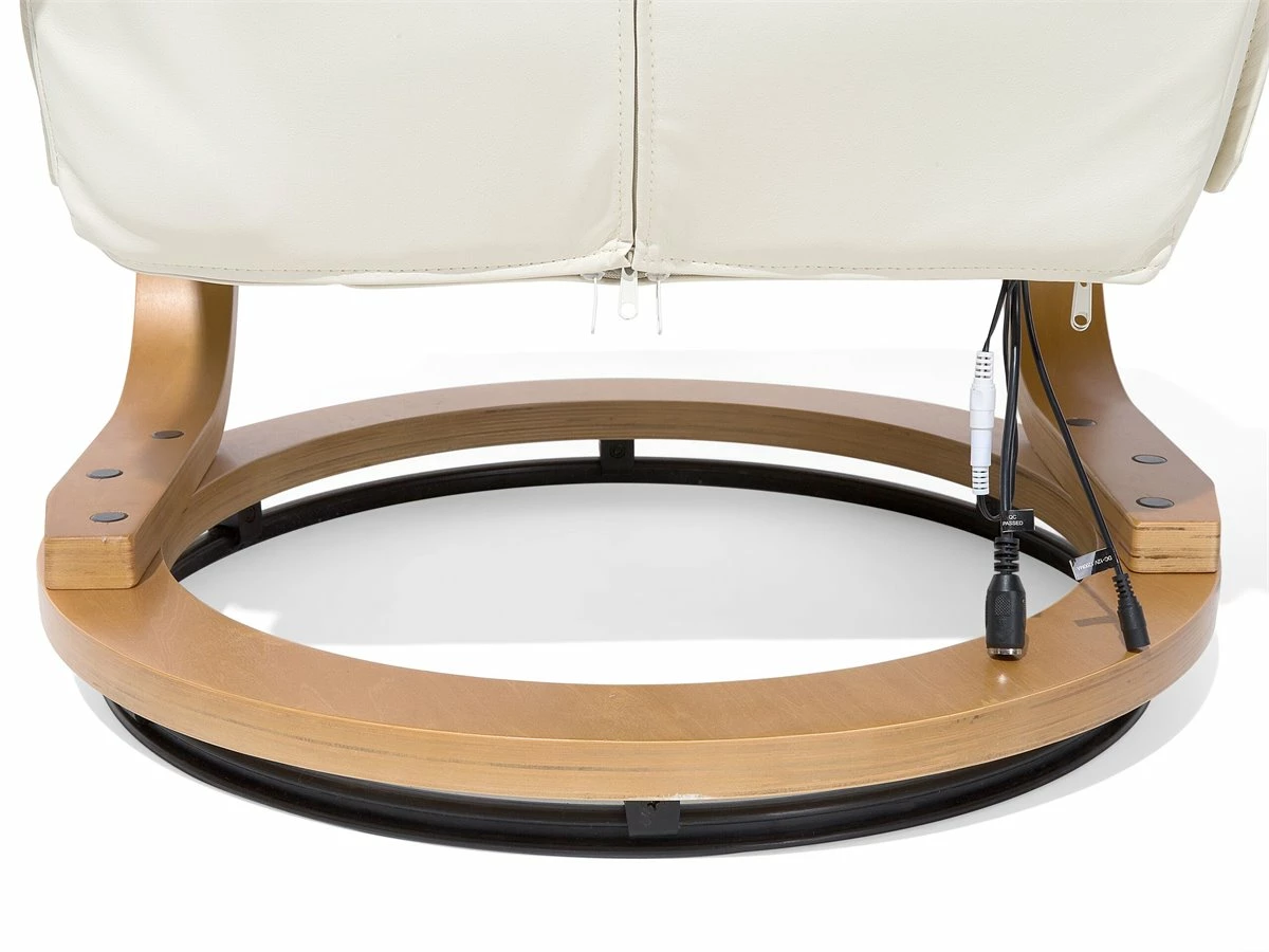 Sillón De Masaje De Piel Sintética Beige/madera Clara MAJESTIC 12 Sillón De Masaje De Piel Sintética Beige/madera Clara MAJESTIC - Imagen 12