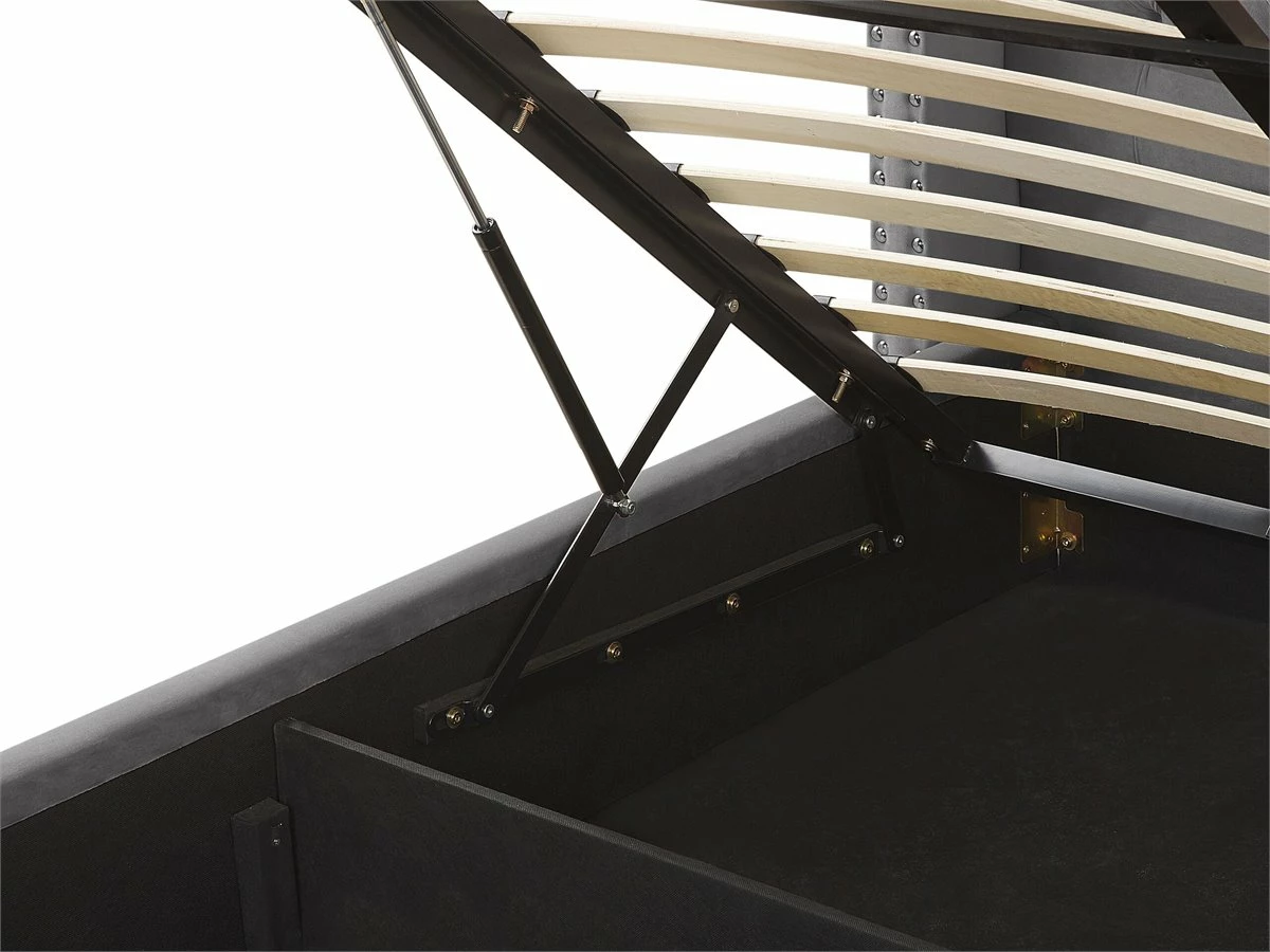 Cama Con Almacenaje De Terciopelo Gris 180 X 200 Cm LUBBON 11 Cama Con Almacenaje De Terciopelo Gris 180 X 200 Cm LUBBON - Imagen 11