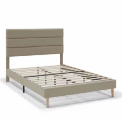 Estructura De Cama Tapizada Aroma 135/140x190 Cm, Beige