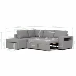 BUDWING Zurie - Sofá Rinconera Reversible - 5 Plazas - Chaise Longue Derecha O Izquierda Con Otomana 2 Cajoneras - Gris -Conforama Tienda de ventas 9f1eda09f73aed5cb1c462abba4a83b0eb7ac39a bedc7ae001f14d8fae1968f36c85c1c3