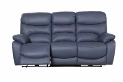 Sofá Relax Eléctrico 3 Plazas De Piel ESPRIT Color Azul