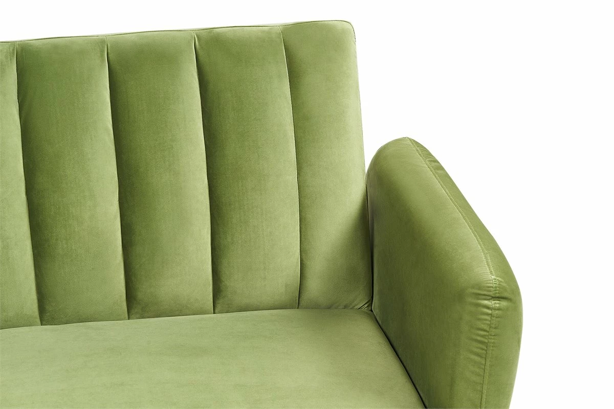 Sofá Cama 3 Plazas De Terciopelo Verde Oliva/negro VIMMERBY 8 Sofá Cama 3 Plazas De Terciopelo Verde Oliva/negro VIMMERBY - Imagen 8