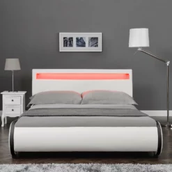 Corium Cama Doble (Valencia) Tapizada En Cuero Sintético Con LED - 180x200cm (blanco) -Conforama Tienda de ventas a316e23b957f80b4e9e2301f49f74f0fb7a528d7 1eef59b8be9a44c6a86d1a66d50196db
