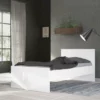 Cama 90x190 Blanco Alto Brillo NAIA