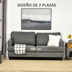 HOMCOM Sofá De 3 Plazas Sofá De Salón Moderno Tapizado En Lino Sintético Con Patas De Madera De Caucho Carga 300 Kg 180x82x73 Cm Gris Oscuro 11 HOMCOM Sofá De 3 Plazas Sofá De Salón Moderno Tapizado En Lino Sintético Con Patas De Madera De Caucho Carga 300 Kg 180x82x73 Cm Gris Oscuro -Conforama Tienda de ventas a5f4b1a0f57b1534755efbde7607c658ed8d002b 56161f3aea7e45a9a468db62f2cf425a
