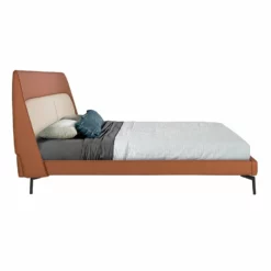 Cama De Matrimonio Tapizada En Polipiel Marrón Y Gris Claro. Estrcutura De Patas En Acero Inoxidable Color Negro Acabado Mate. Incluye Un Somier Multilamas De Madera De Pino. -Conforama Tienda de ventas a6f57fa4b48f3fc6af5f55d87147d8064293423a db023bcb1cfa47d2ba8c7f8b4ff0296d