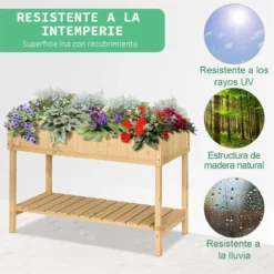 Outsunny Huerto Urbano De Madera 120x60x81 Cm Jardinera Elevada Para Cultivo De Plantas Flores Con Estante Inferior Para Jardín Terraza Exterior Natural 14 Outsunny Huerto Urbano De Madera 120x60x81 Cm Jardinera Elevada Para Cultivo De Plantas Flores Con Estante Inferior Para Jardín Terraza Exterior Natural -Conforama Tienda de ventas a7cace3df7f3b0aed38657664b6dba0f8061f20c e0cf197ecceb4affa0ffa622a77372f1