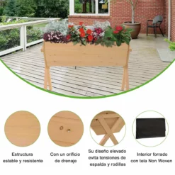 Outsunny Huerto Urbano De Madera 100x70x80 Cm Mesa De Cultivo Para Plantas Flores Hortalizas Con Patas Elevadas 4 Orificios De Drenaje Y Tela Geotextil -Conforama Tienda de ventas a7e037fc95175484da132d0a25207ba863ddbd2a 70893fea17d24a768f3f873e85dcc8c0