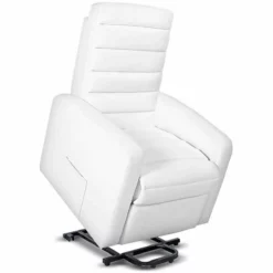 Sillón Relax Acolchado Masaje Eléctrico Elevación Personas Blanco Gridinlux