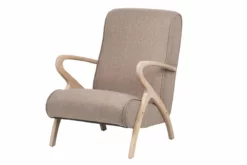 Butaca Madera Vintage Lino Marron 67x72x85 Cm