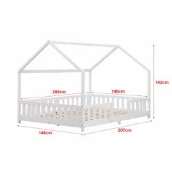 Cama Para Niños Sisimiut Forma De Casa Pino 140x200 Cm Blanco Mate [en.casa] -Conforama Tienda de ventas a98c890e5dbe2e689382306ef144841cb345a55b e5e65a08de784f9db0f7d88ef7c54634