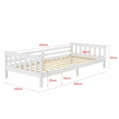 Cama Para Niños Nuuk Con Somier Y Protección Contra Caídas - Máx. 100 Kg - Pino 90 X 200 Cm - Blanco [en.casa] -Conforama Tienda de ventas aa275e47cca426db8aa41ba669ff6789f1bf37be 8ae77c37964e46ffaf03c00d9fd9c2dc